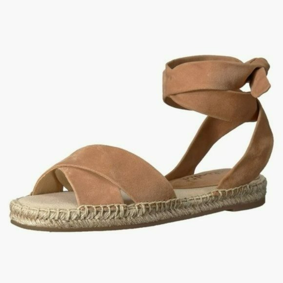 Splendid Tereza Tan Suede Leather Lace-up Espadrille Sandals -8 - Picture 7 of 9